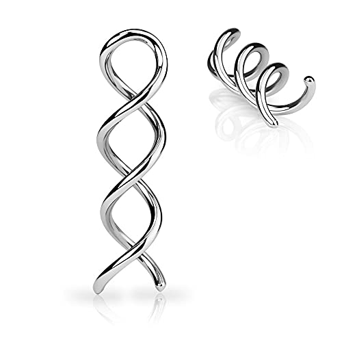 Pierced Owl - 10-14GA 316L Surgical Steel Swirl Twist Taper Earrings, Sold as a Pair2