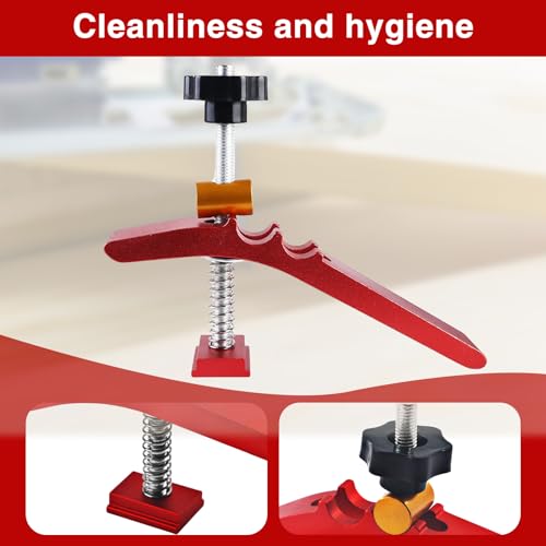 SUNOYA T Nut Schiene: 2 Stück Robuste Aluminiumlegierung T Nuten Klemme, Schnellspannklemmen und Positionierung, Für Holz- und Metallbearbeitung (Rot)