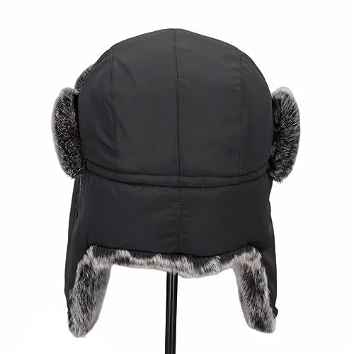 Image of Hat Men and Women Winter Skiing Cap Warm Faux Fur Hunting Trapper Hat