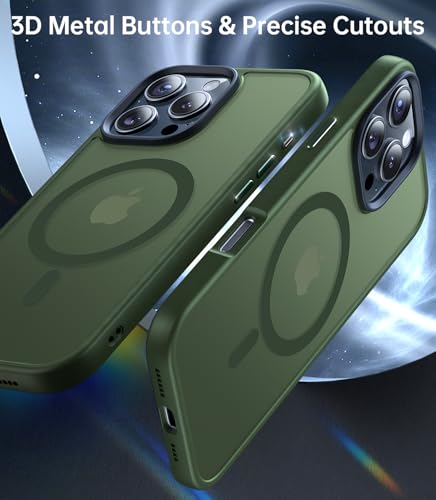 Coque antichoc iPhone 16 Pro MagSafe vert avec verre trempé écran et objectif