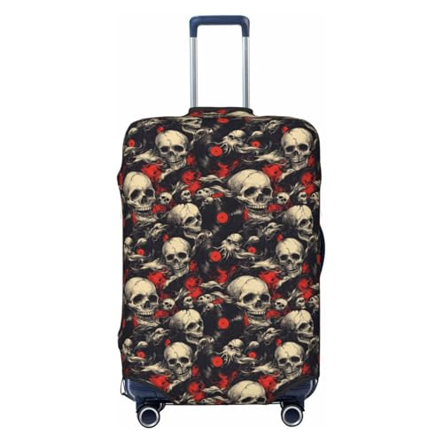 Luggage Cover Protector - Classic Skull Records Print Fit 25-28 Inch Suitcase Covers for Luggage
