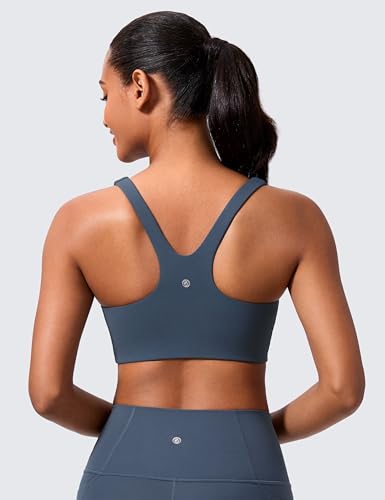 Image of CRZ YOGA Butterlift Square Neck Sports Bras | Double Lined, Light Support, Non Padded, Yoga, Buttery Soft, V-Shaped Racerback, for Women