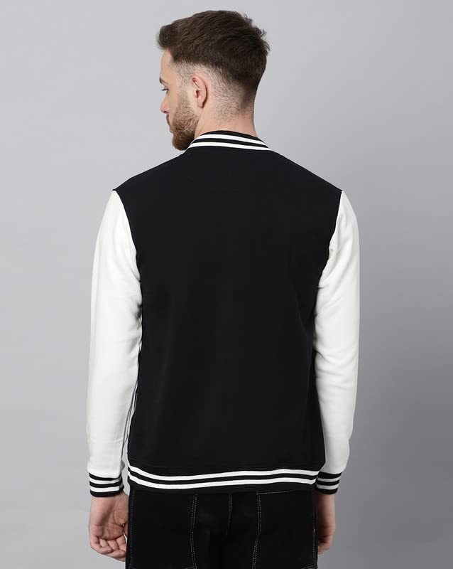 Image of BE SAVAGE Men's Cotton Blend Standard Length Varsity Jacket