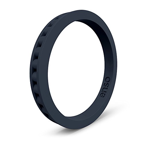 Enso Rings Column Silicone Ring Midnight Blue Size: 8