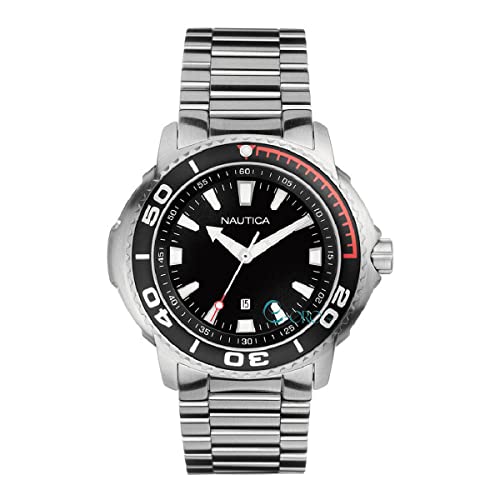 Nautica Montre pour Homme quartz analogique avec cadran noir élégant