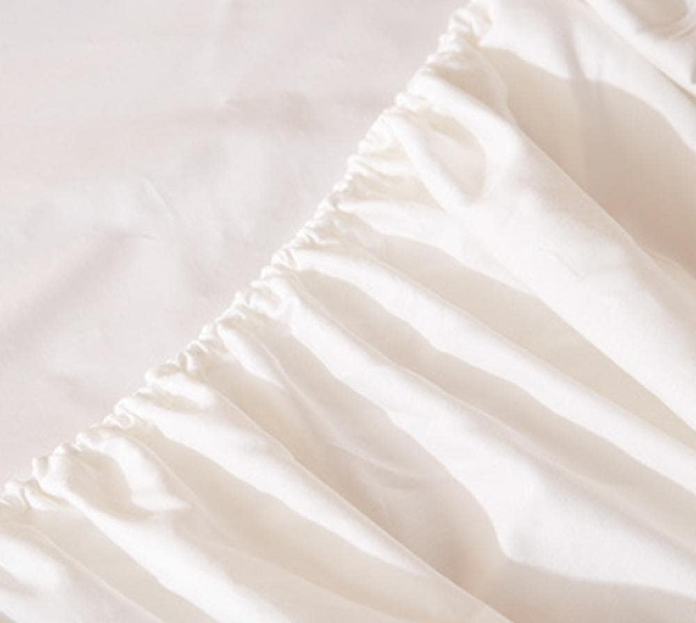 Easy Fit Sheets Pure Cotton Waterproof Solid Color Deep Pocket Fitted Sheets, Elderly Kids Mattress Protector Pillowcase White 120cm200cm (3pcs)