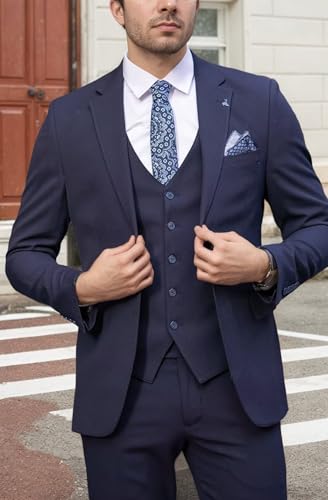 Men's Suits for Men Slim Fit One Button Men Suits 3 Piece Men's Tuxedos for Groom Wedding Formal Mens Tuxedo Suit Set4