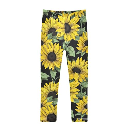 Girls' Leggings Flowers Sunflower Kids Yoga Tights Pants 1 Pack 20857562