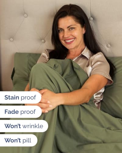 Image of Extra Deep Flex Top Split Head King Sheet Set - 6 Piece Breathable and Cooling Sheets - Hotel Luxury Bedding for Women, Men, Kids & Teens - Easy Secure Fit - Extra Deep Pockets - Sage Green