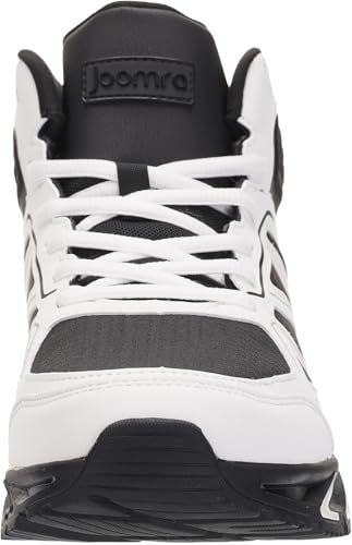 Image of Joomra Men's Stylish Sneakers High Top Athletic-Inspired Shoes | Premium Vegan Leather Upper, Durable Rubber Outsole, Perfect Ankle Support, Ideal for Outdoor & Casual Wear