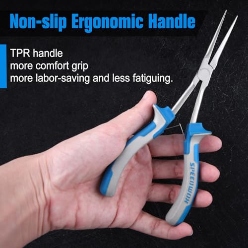 Image of SPEEDWOX Long Reach Bent & Needle Nose Pliers with Smooth & Serrate Jaw
