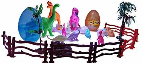 Barodian's 3-5cm Mini Dinosaur Toys Set with Plants - Multicolor Plastic Educational Figures for Kids