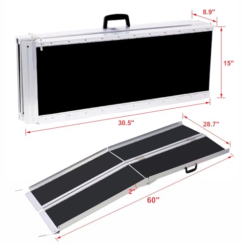 Rampas para autos, rampas de carga, rampas de aluminio portátiles y plegables, para escalones, camionetas y puertas, capacidad de 600 libras miniatura 2