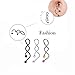 Kiokioa Spiral Twist Navel Ring 316L Surgical Steel Body Piercing Rings14g (3PCS a Set)