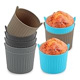 8 Pcs Air Fryer Baking Ramekins, Reusable Silicone Muffin Cups, Non-Stick Egg Bite Mold Baking Cups Air Fryer Accessories for Eggs, Muffins, Cupcakes, Puddings, Tarts, Custards(COLOR:Multi)