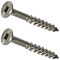 #8 x 2-1/4" Deck Screws 316 Marine Grade Stainless Steel, Square Drive, Type 17 Wood Cutting Point, Quantity 100, Size Number 8 x 2-1/4" Long