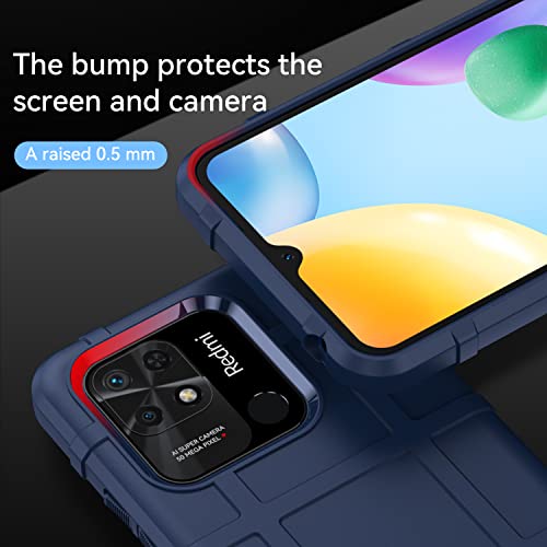 Ccsmall Case For Xiaomi Redmi 10A, Heavy Duty Shockproof Absorption Impact Resistant Protective Phone Case Bumper Rugged Cover For Xiaomi Redmi 10A Hd Blue #TOP3