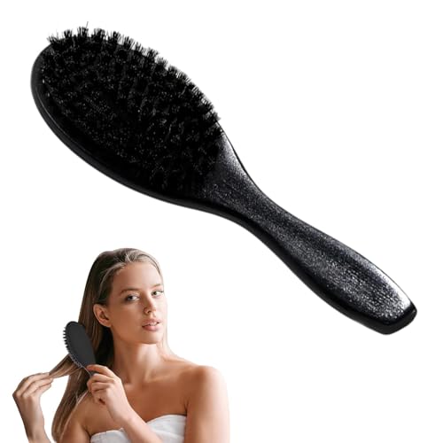 100% Soft Boar Bristle Hair Brush for Thin & Fine Hair Soft Bristle Brush Beech comb with Beech Handle Used Professional Round Hair Brushes for Men with Thin or Thick Hairs Styling Beard Brush