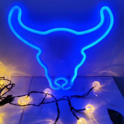 Image of Cow Neon Sign Led Cute Western Cowboy Light up Sign for Wall Bedroom Dorm Bar Counter Party Indian Decor,LED Neon Night Lights Battery and USB Powered,Neon Lights Cow Gifts for Kids