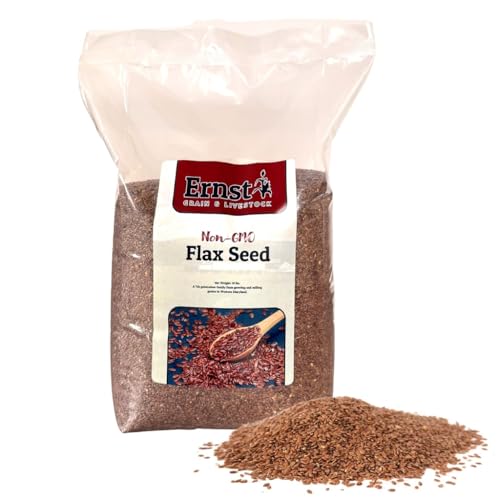Ernst Grain & Livestock Premium Non-GMO Brown Flax Seed for Livestock, Poultry & Pets, 10 lbs – Cleaned Whole Seed Rich in Omega‑3 & Fiber