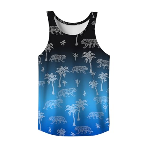 Men's 3D Graphic Tank Top, Summer Beach Sleeveless Novelty Tee,