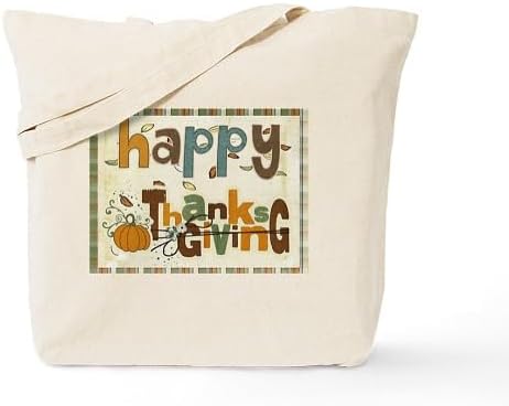 CafePress Thanksgiving Tote Bag Reusable Beige Canvas Shopping Bag