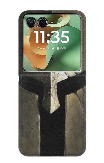 Étui Spartan Warrior Helmet pour Motorola Razr 70+ et Razr+ housse en cuir clapet protection