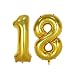 40inch Gold 18th Number balloon for Birthday Party Festival Decorations Jumbo foil helium balloons party supplies use them as Props for Photos (40inch gold number 18)