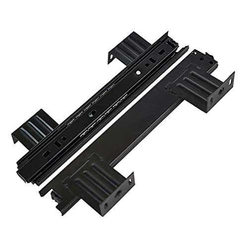 pingping1991 Schubladenschienen, 1 Paar Tastaturauszug Schienen Schubladenschienen Auszug Läuferleisten, für Tastatur Maus Keyboard Laptop Ablage, belastbar bis 30 Kg,Schwarz(Size:240mm(10in)) Cover