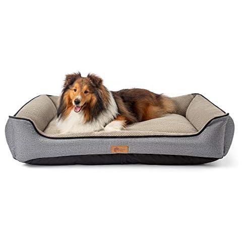 AcornPets B-1502 Deluxe Grey Color Large Dog Bed Cat Pet Pillow Fleece 100 x 80 CM For Large Dogs, Using Premium Polyester Fiber and High Count Cotton Fabric, Detachable and Washable Cover