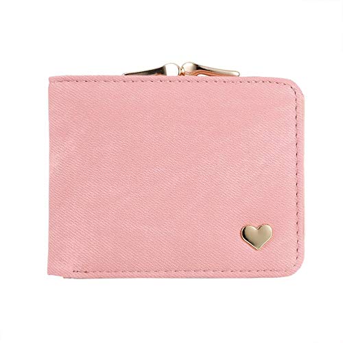 Preisvergleich Produktbild Beiläufige Mädchen-Kurzschluss-Geldbeutel-modische Flanell-Frauen-Mappen-Kartenhalter-zw... weibliche Geldbeutel-Art- und Weisefrauenteile - Rosa