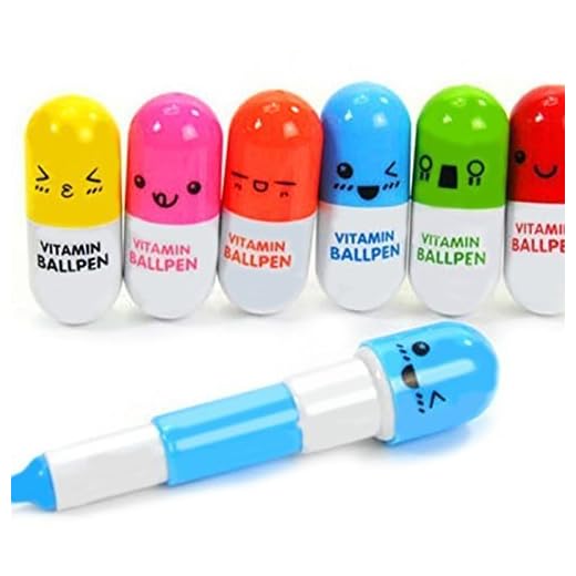 6pcs mini stylo pilule de vitamine rétractable avec six émoticônes mignonnes nouveauté capsule stylo bille faveur cadeau couleur aléatoire durable et utile Élégant et populaire