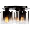 Artcraft AC11524SM Transitional Three Light Flush Mount from Henley Collection in Black Finish, 13.75 inches #2