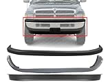 AUTOS PARTS PLUS Front Bumper Upper Cover + Lower Valance + Air Dam Reflector Textured Direct Replacement Compatible With 1994-2001 Dodge Ram 1500/1994-2002 2500 3500 CH1000160 CH1090124 CH1000232