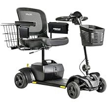 Pride Go Go Elite Traveller 2 Plus Accessoires, 4-Wheel Mobility Scooter for Seniors, EZ Turn Technology, Rear Basket, Cup Holder, Saddle Bag, 300 lb Capacity, Ext