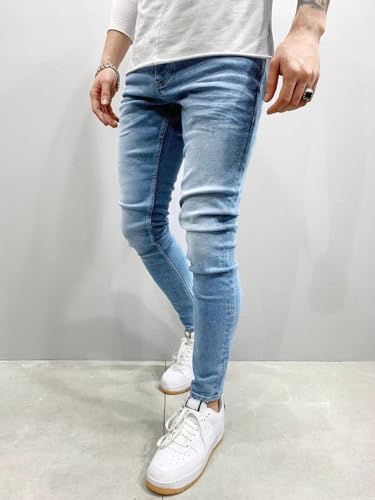 LONGBIDA Men's Slim Fit Skinny Jeans Comfy Stretch Denim Pants3