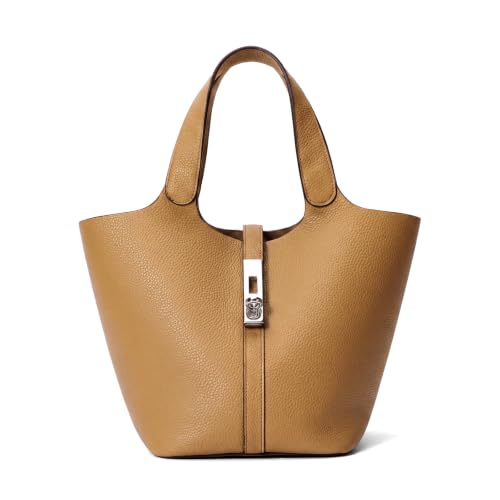 Kadynow Bolsa Tote Feminina de Couro Vegano, Bolsa Balde, Bolsa de Mão com Alça Superior, Bolsa Tiracolo com Bolsa Pequena Removível, 9.84' x 7.87' x 6.29'
