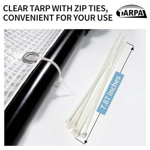 Image of TARPAL 3'x3'(2pack Clear Tarp Heavy Duty Waterproof 12mil with Grommets