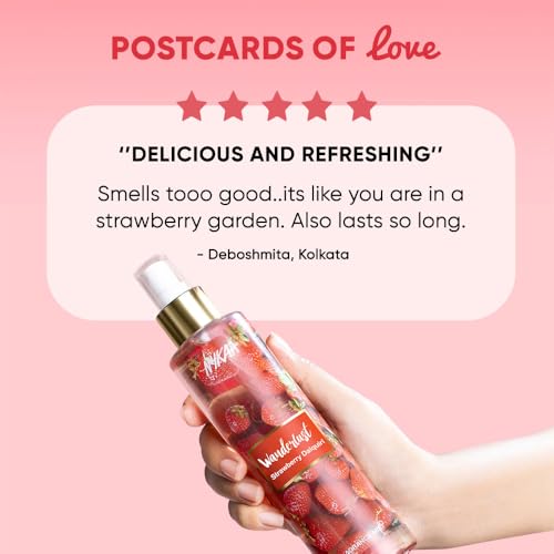 Image of Nykaa Wanderlust Strawberry Daiquiri Fragrance Mist, Fruity Perfume with Strawberry and Violet, Body and Hair Spray, 200ml