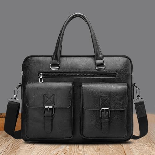Image of CAVALO - Be Unique Leather Men's Laptop Bag Retro Messsenger Bag Men's Handbag Crossbody Bag Personality Briefcase (upto 14 inch) | Premium PU Leather