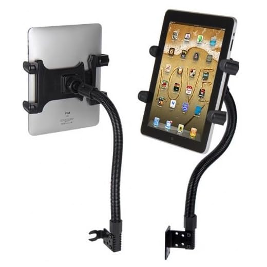 Tablet Mount for Car, Hands-Free Robust Seat Rail Tablet car Holder for Apple iPad Mini iPad Air iPad Pro, Samsung Galaxy TAB A E S4 S3 (7-15" tablets) w/Anti-Vibration Gooseneck and Swivel Cradle