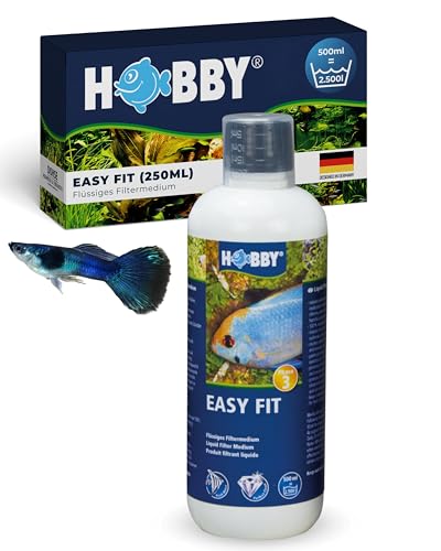 HOBBY Aquaristik Easy Fit I 250 ml I Natürliches flüssiges Filtermedium für kristallklares Wasser I Entfernt Schadstoffe I Wasseraufbereiter für Aquarien I Filtermittel für gesunde Fische & Pflanzen