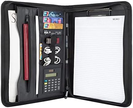 Leathario Leather Folder Business Conference A4 Portfolio Folder Padfolio Noted Case for Work School