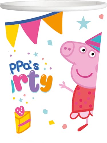 BeenSmile, Gobelets d'Anniversaire Peppa Pig, Gobelets Jetables pour Fête d'Anniversaire d'Enfant,...