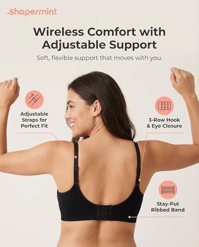 Image of SHAPERMINT Wireless Bras for Women No Underwire - Small to Plus Size Bralettes with Support and Natural Lift