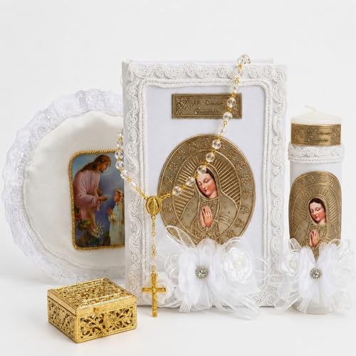 First Communion Bible and Candle Set in Spanish - Biblia y Vela de Primera comunión para niña - Vela para Primera comunion niña - First Communion Candle Set for Girl - recuerdos de Primera comunion