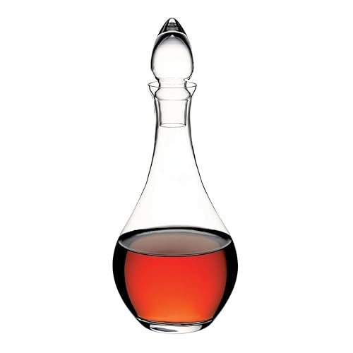 Queensway Home & Dining 1.2L Glass Wine Decanter with Stopper, Elegant Clear Carafe Ideal for Red White Port Sherry Brandy Whisky, Dishwasher & Fridge Safe, Stylish Dining Table Pitcher