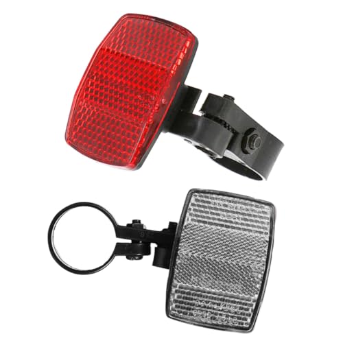 ifundom 2pcs Bike Reflector Durable Plastic Reflective Tool for Night Safety Front Rear Installation No Batteries Required Fit for Bicycles Motorcycles