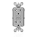 Leviton GFWT2-GY Self-Test Smartlockpro Slim GFCI Weather-Resistant & Tamper-Resistant Receptacle with LED Indicator, 20 Amp, 10 Pack, Gray