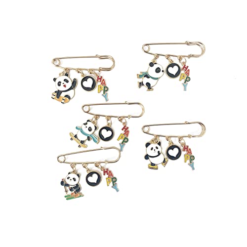 Image of Panda Cute Oil Dripping Panda Brooch Outdoors Lapel Pins Badge Brooch Pins (Bro000001)